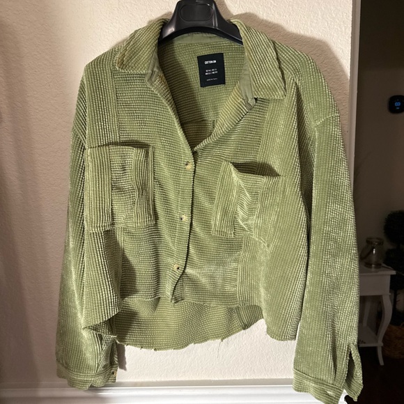 Green Corduroy cotton:on s 8 Button-Front Jacket - Picture 10 of 11
